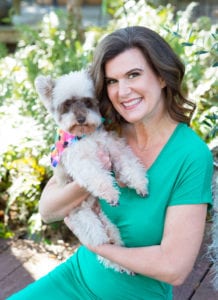 Angela Ardolino Author Photo with Odie the Schnauzer